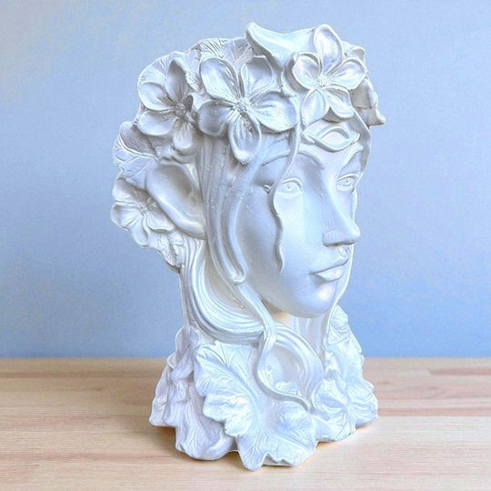 Velve Vază Decorativă Ceramică Albă Φ18xΥ33cm