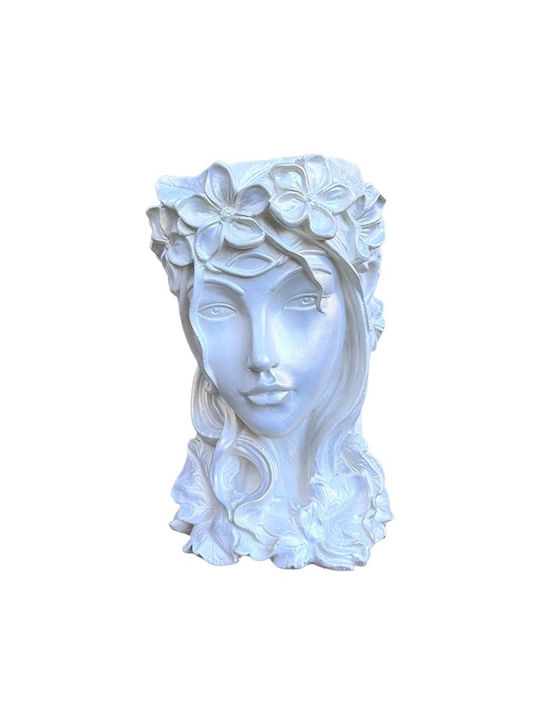 Velve Vază Decorativă Ceramică Alb 33x18x33cm 1buc