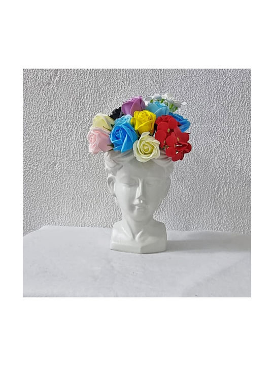 Velve Vază Decorativă Ceramică Alb 20x20x20cm 1buc
