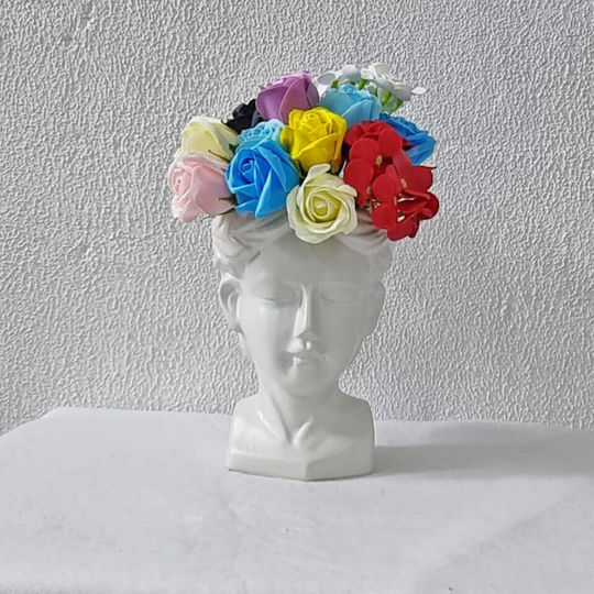 Velve Vază Decorativă Ceramică Albă 13x13xÎnălțime 20cm