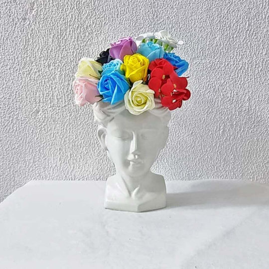 Velve Vază Decorativă Ceramică Albă 13x13xÎnălțime 20cm