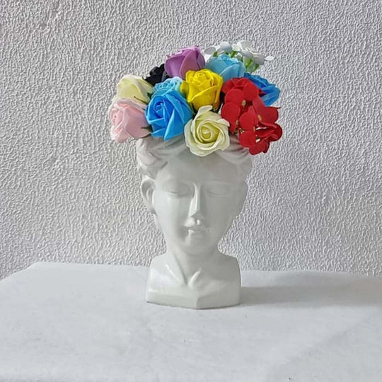 Velve Vază Decorativă Ceramică Albă Φ13xΥ20cm