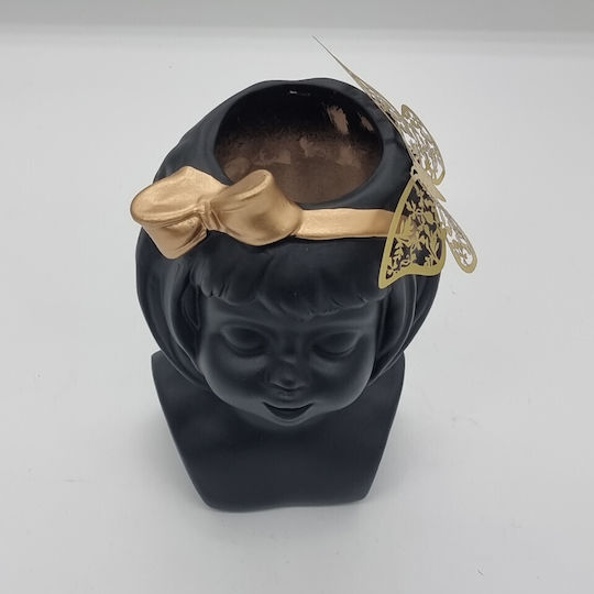 Velve Vază Decorativă Ceramică Negru 14x21cm 1buc