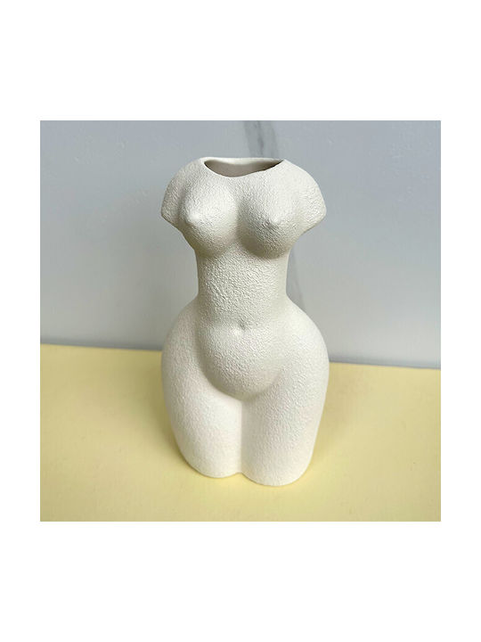 Velve Vază Decorativă Ceramică Alb 23cm 1buc