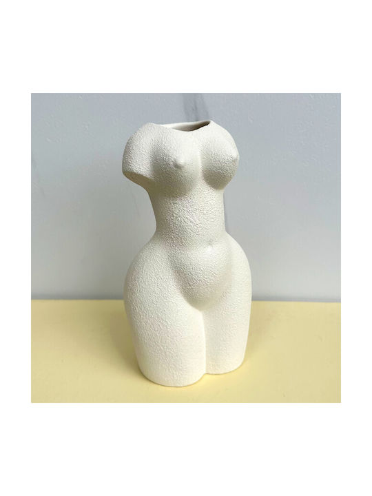 Velve Vază Decorativă Ceramică Alb 23cm 1buc