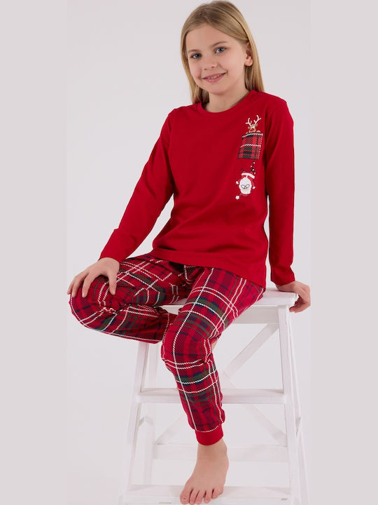 Arnetta Kinder Schlafanzug Winterlich Baumwoll Red