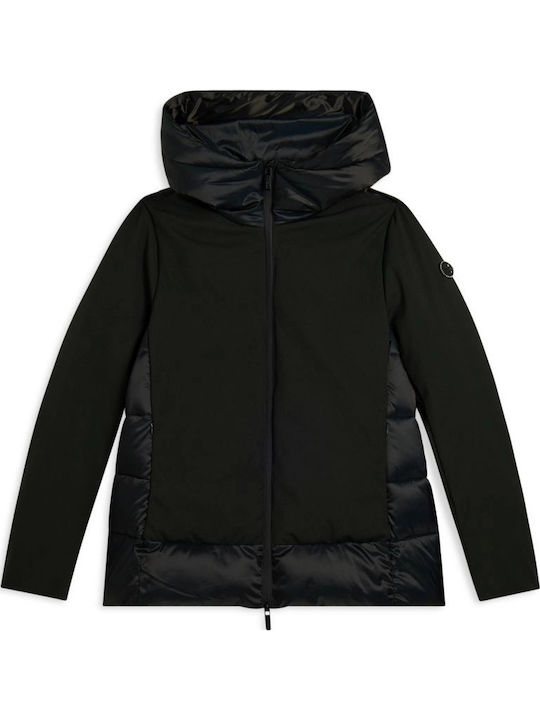Women's Long Lifestyle Jacket for Winter with Hood Dark Green