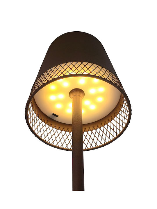 Powertech Μεταλλικό Πορτατίφ LED με Καφέ Καπέλο και Βάση