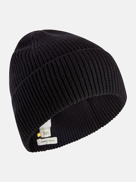 Beanie Beanie with Rib Knit in Black color
