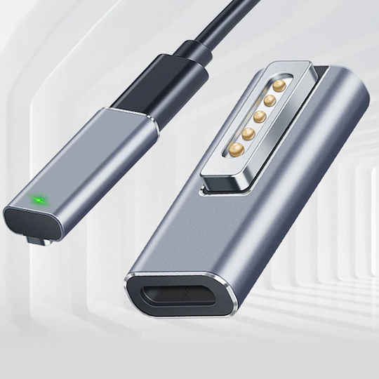 Μαγνητικός Προσαρμογέας Usb-c Magsafe 2 Macbook Air Pro Ασημί
