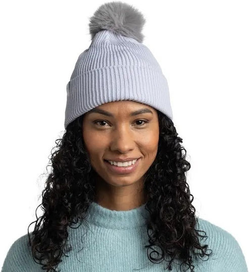 Pom Pom Beanie Unisex Beanie Knitted in Gray color