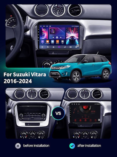 Sistem Audio Auto pentru Suzuki Vitara 2016-2024 (Bluetooth/USB/Wi-Fi/GPS/Apple CarPlay/Android Auto) cu Ecran Tactil 9"
