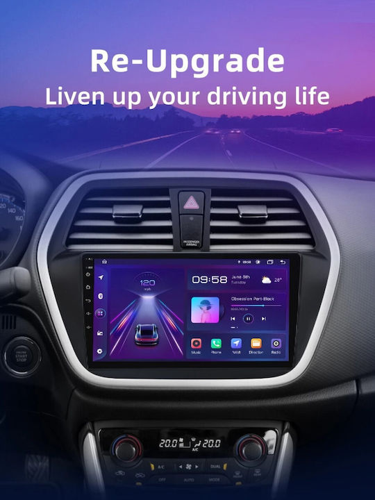 Car Audio System for Suzuki SX4 S-Cross 2014-2021 (Bluetooth/USB/WiFi/GPS/Apple-Carplay/Android-Auto) with Touch Screen 9"