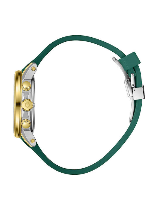Quantum Dual Time Men's Watch 41.5mm Battery with Green Rubber Strap