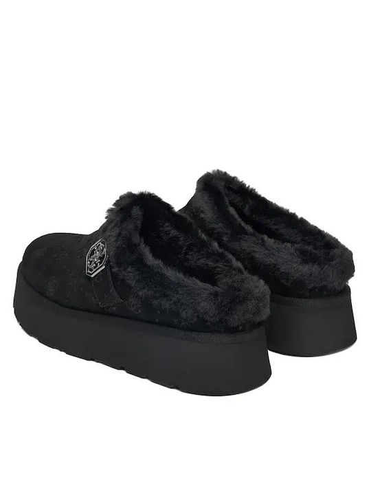 Mules with Chunky Heel in Black Color