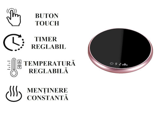 Smart Warmer Cană De Cafea Alte Băuturi Păstrând Băuturile Calde Ecran Lcd Butoane Tactile Roz
