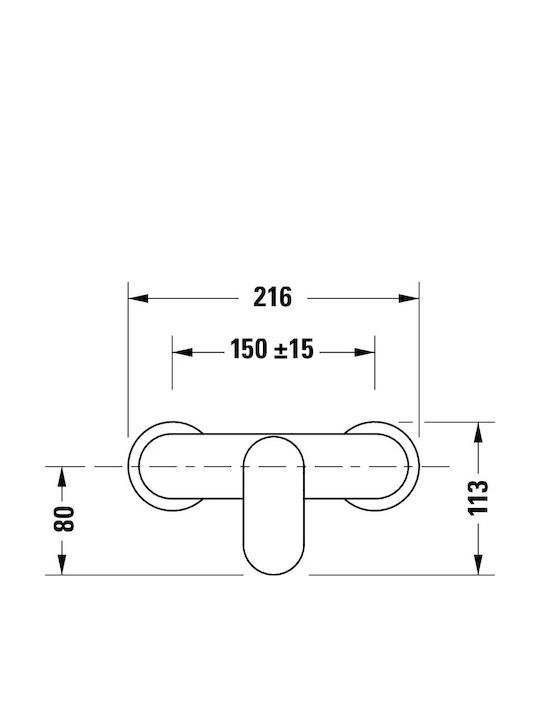 Duravit Αναμεικτική Μπαταρία Ντουζιέρας Χρυσή