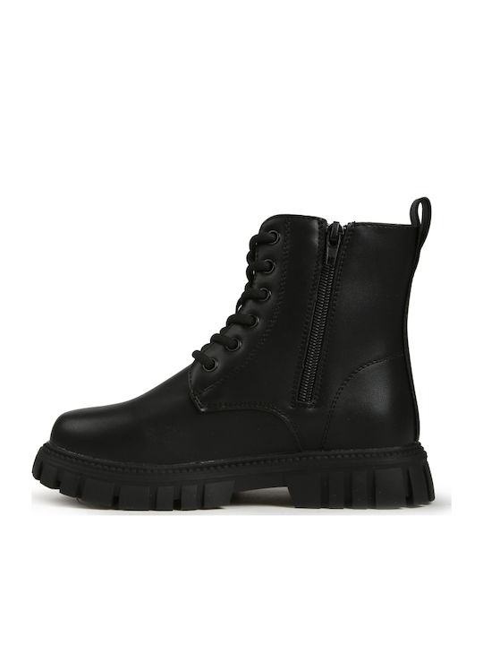 Kinderstiefel mit Schnürsenkeln Schwarz