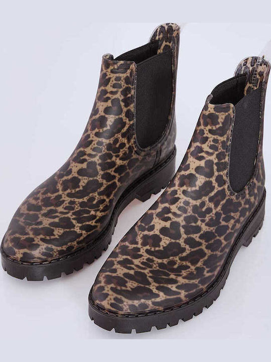 Celestino Damen Gummistiefel Damen Gummistiefel Einfarbiger Brauner