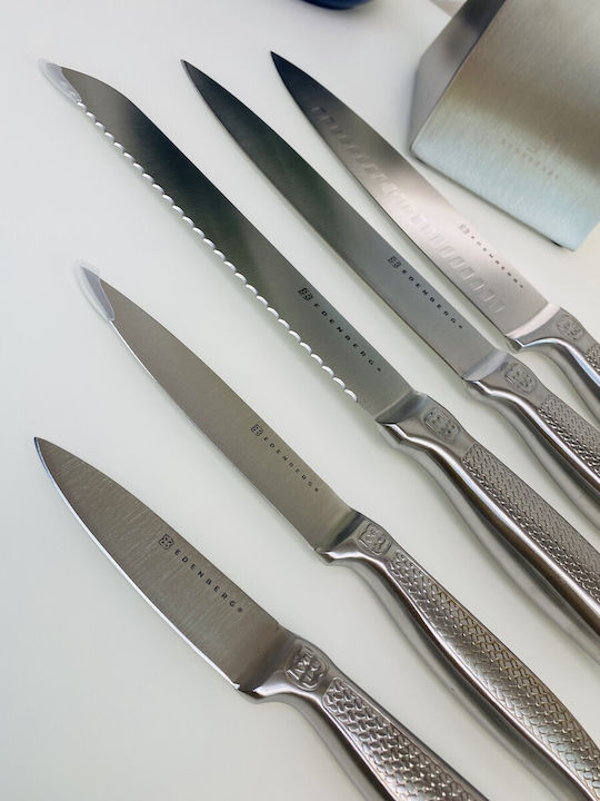 Edenberg Knife Set with Block from Stainless Steel 6pcs