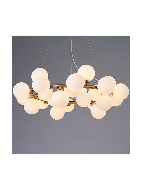 Hängelampe Gold für 15 Lampen G9