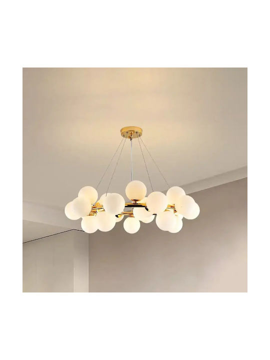 Hängelampe Gold für 15 Lampen G9