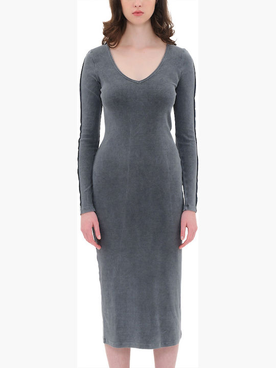 Midi Dress Knitted Vintage Grey