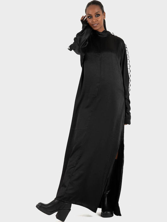 Maxi Evening Dress Satin Black