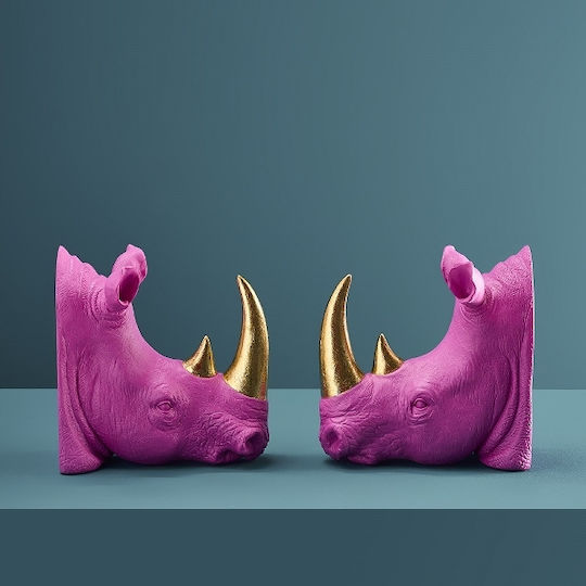 Комплект От 2 Поставки За Книги Rhino Магента От Полимерен Камък