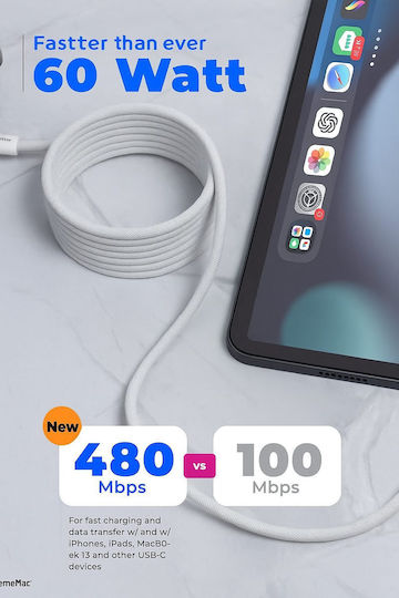 Магнитен USB-C към Lightning кабел 60W 2м (XWH-XMG-03)