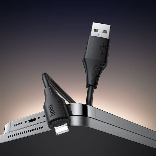 Hoco USB-A to Lightning Cable Μαύρο 1m