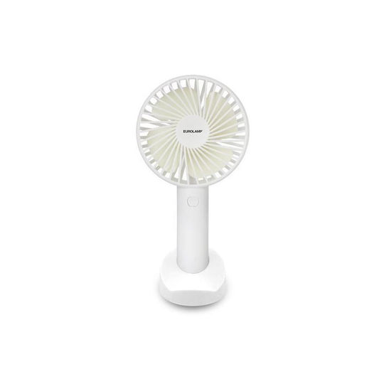Eurolamp Handheld USB Rechargeable Fan 800mAh 3W White 300-20524