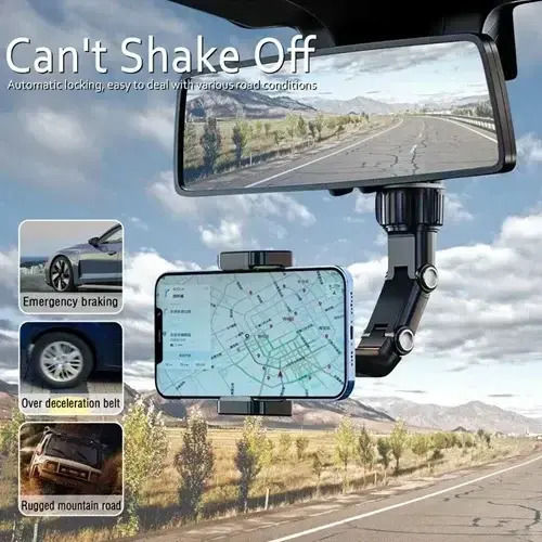 Andowl Suport Auto pentru Telefon cu cârlige reglabile Neagră