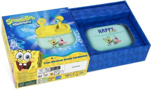 OTL Spongebob Squarepants In-ear Bluetooth Handsfree Earphones with Charging Case Multicolour