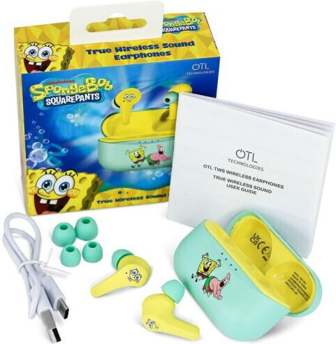 OTL Spongebob Squarepants In-ear Bluetooth Handsfree Earphones with Charging Case Multicolour