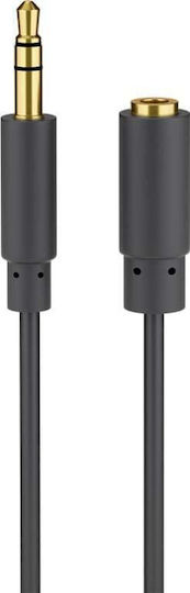 Goobay 3.5mm Jack Cable 3.5mm Male - 3.5mm Female Black 5m With Gold Plated Terminals 97122
