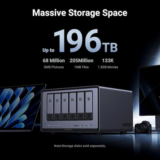 Ugreen DXP6800 Pro NAS Tower με 6 θέσεις για M.2 και 2 θύρες Ethernet