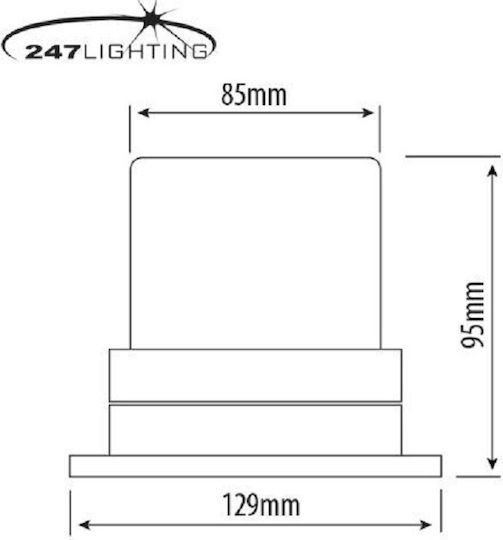 LED Short Beacon 3 Functions Screws Orange