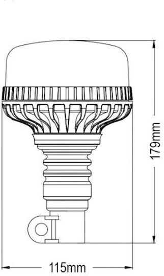 LED Beacon Flush Mount Red Quick Connect E-mark 3 Functions 12v24v