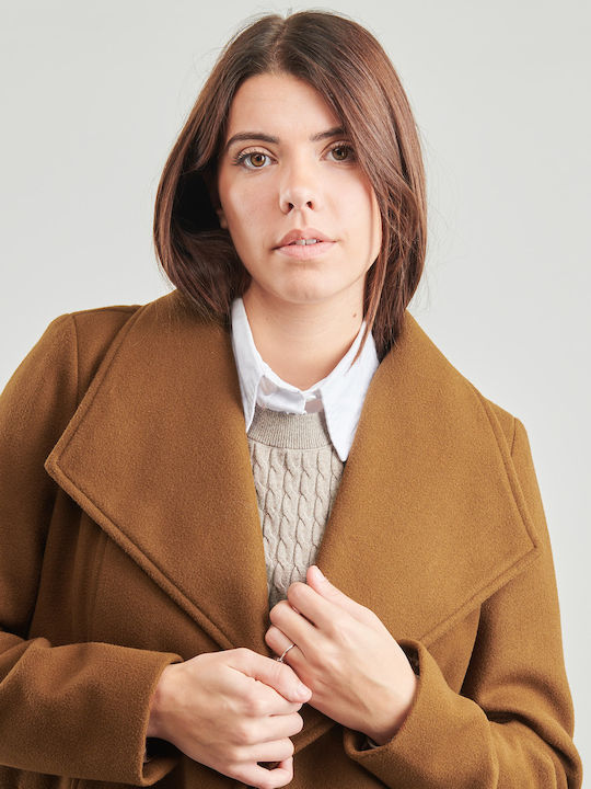 Damen Braun Mantel mit Gürtel