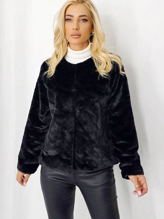 Frauen Pelz Black