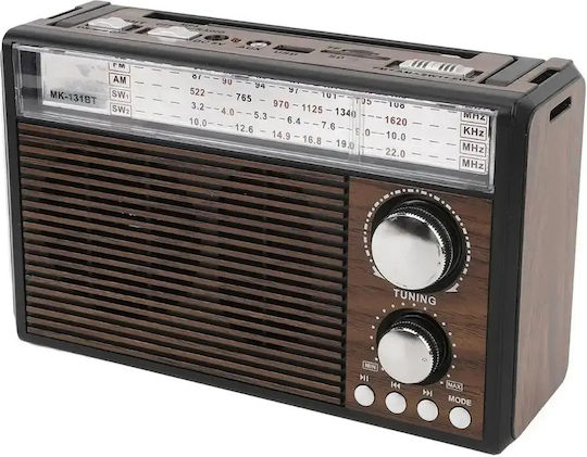 Cmik MK-131BT Portable Radio Rechargeable with Bluetooth and USB Brown