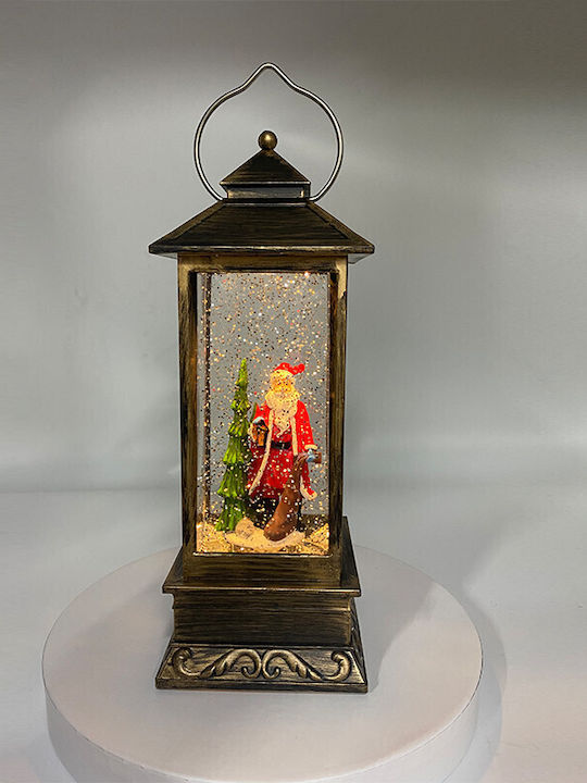 Ornament de Crăciun Lanternă Luminat cu Moș Crăciun Baterie 11x11x29cm 1buc