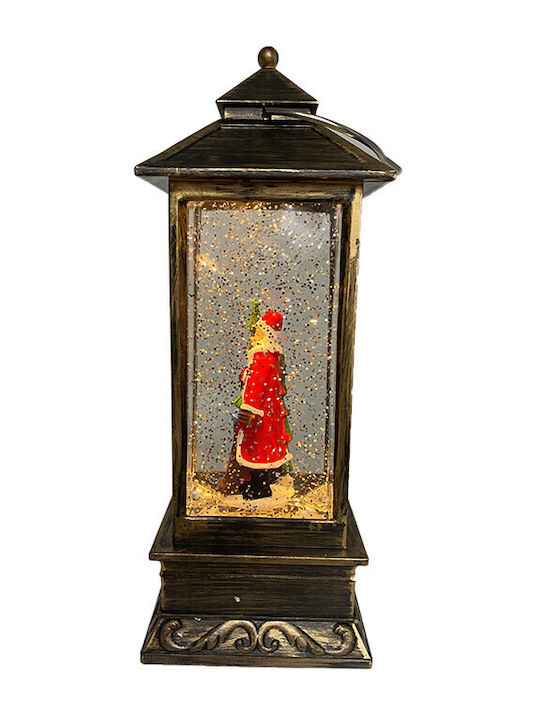 Ornament de Crăciun Lanternă Luminat cu Moș Crăciun Baterie 11x11x29cm 1buc