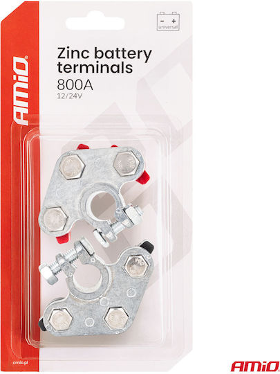 Amio Set of 2 Zinc Battery Terminals 800A 04391
