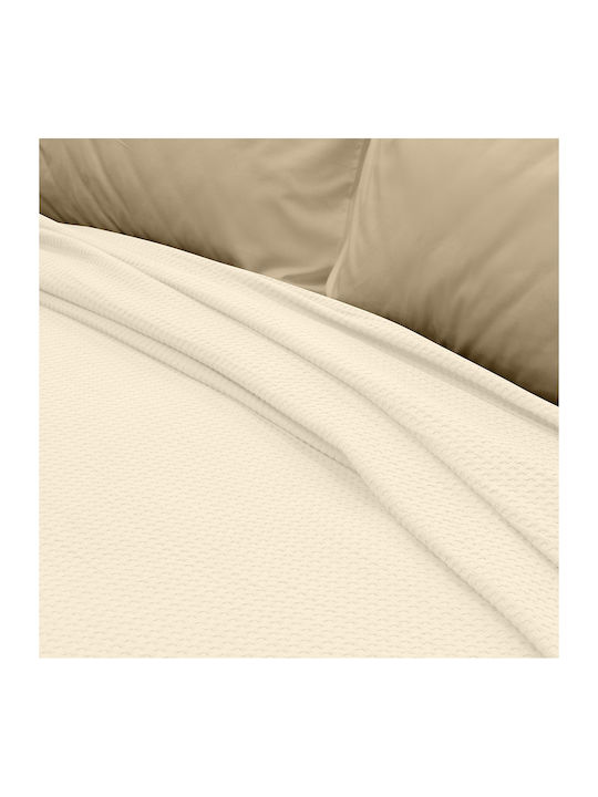 Lino Home Cocoon Pique Blanket Double 240x260cm Ecru