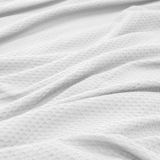 Lino Home Cocoon Κουβέρτα Πικέ Υπέρδιπλη 220x240εκ. Λευκό