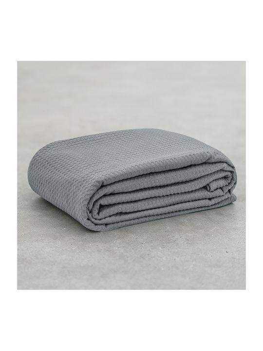 Lino Home Cocoon Pique Blanket Double 240x260cm Gray