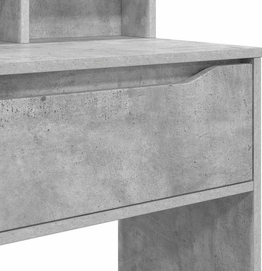 Masuta De Toaleta De Podea Din Lemn Gri Cu Oglindă 80x39.5x135cm
