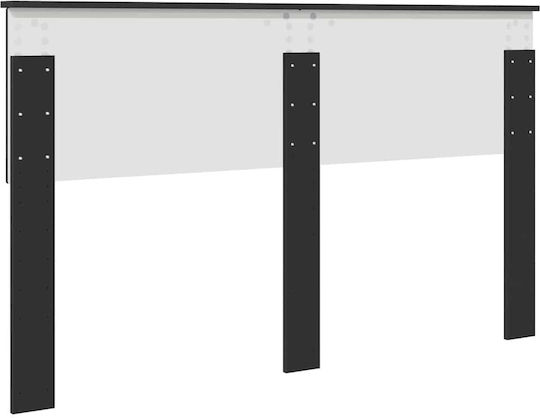 vidaXL Hölzernes Kopfstütze für Bett Schwarz Eichenholz 150x100cm